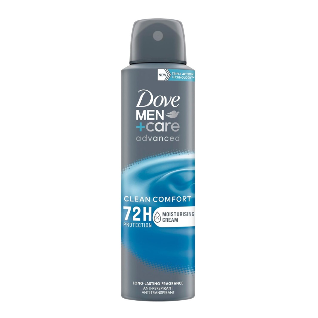 DOVE DEO SPRAY 150ML. MEN CARE ADVANCED CLEAN COMFORT PROMO