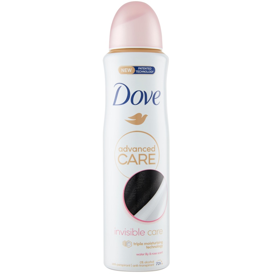 DOVE DEO SPRAY 150ML. ADVANCED INVISIBILE CARE PROMO