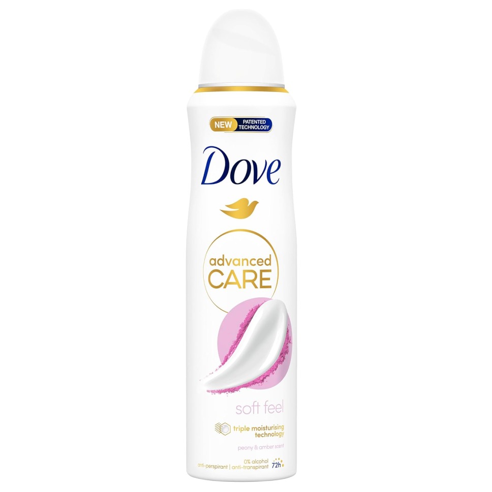 DOVE DEO SPRAY 150ML. ADVANCED SOFT FEEL PROMO