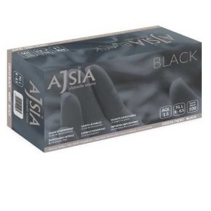 AJSIA GUANTI NITRILE BLACK TG. M 100PZ.