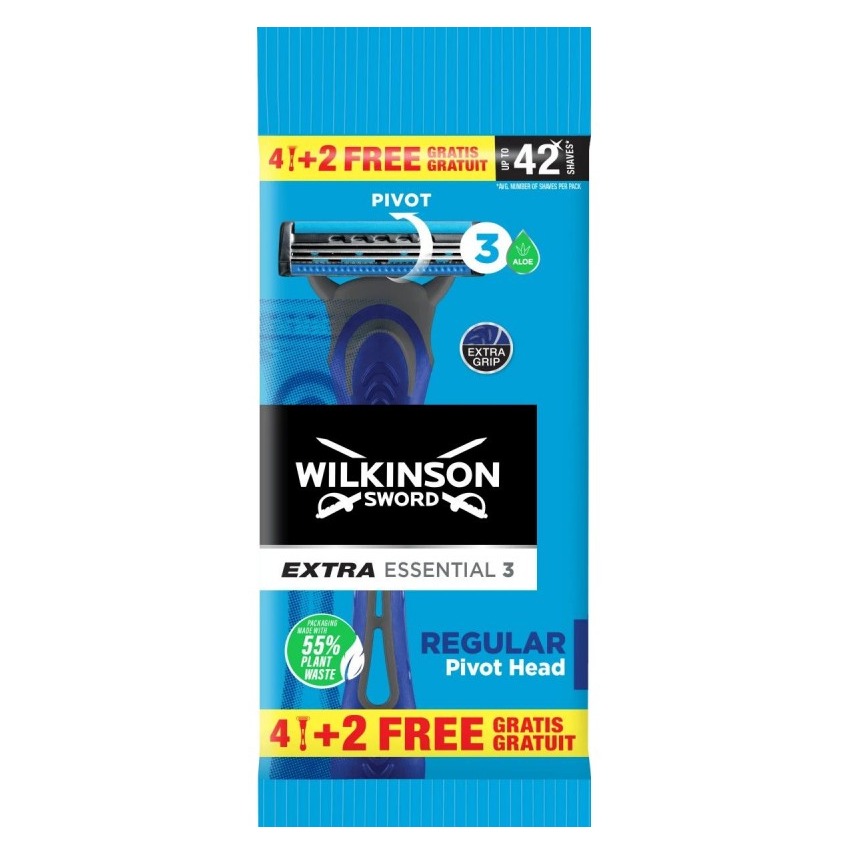 WILKINSON EXTRA3 ESSENTIALS 4 2PZ. REGULAR