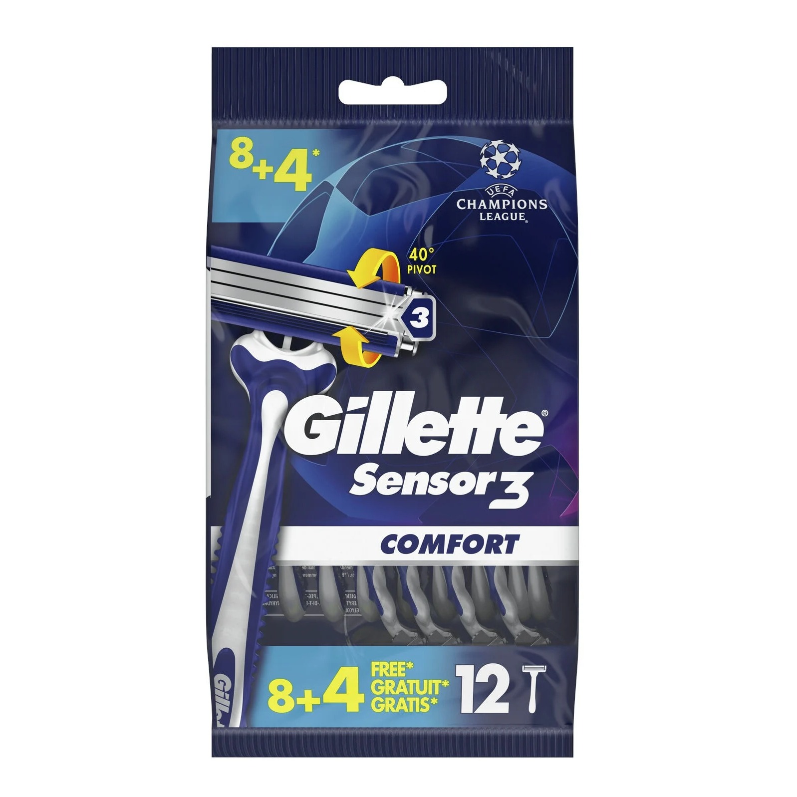 GILLETTE SENSOR 3 U/GETTA 12PZ. COMFORT