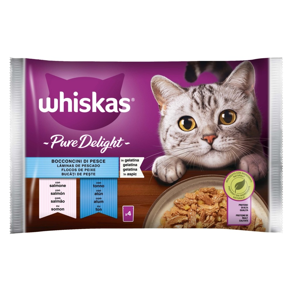 WHISKAS GATTO DELIGHT 4X85GR. SALM/TONNO PROMO