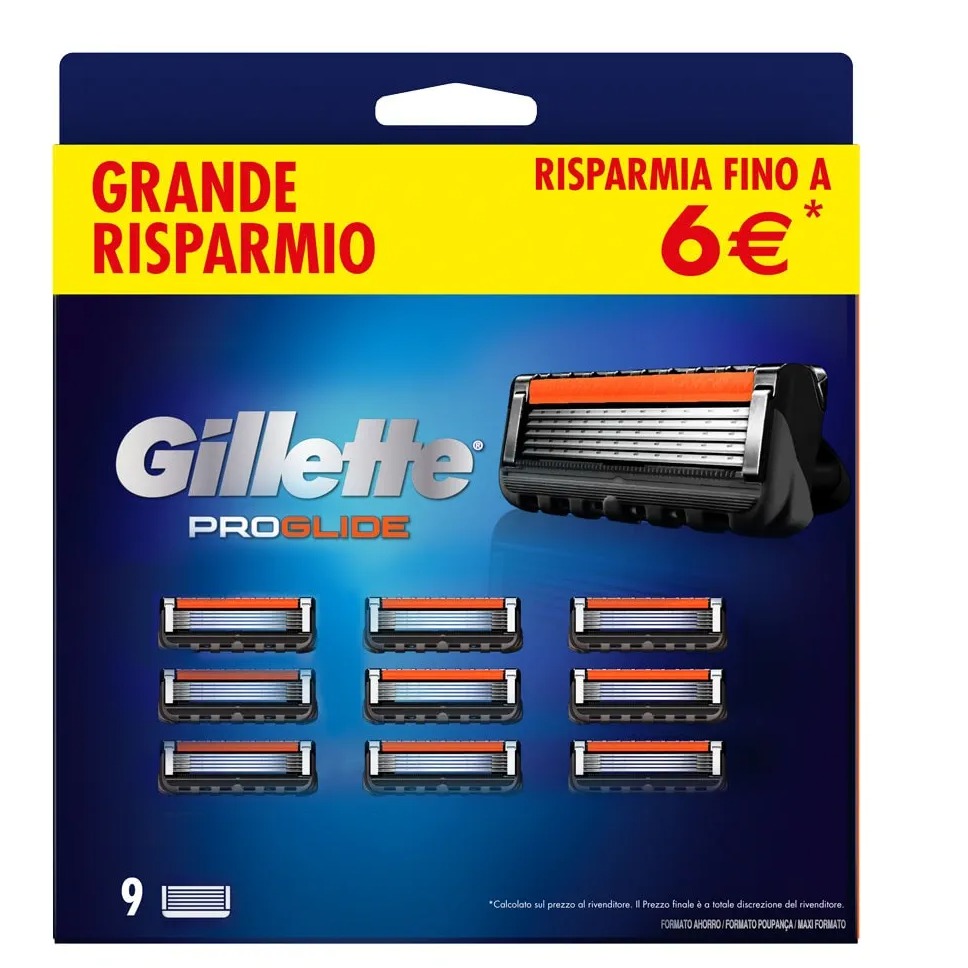 GILLETTE FUSION PROGLIDE RIC. 9PZ. PROMO