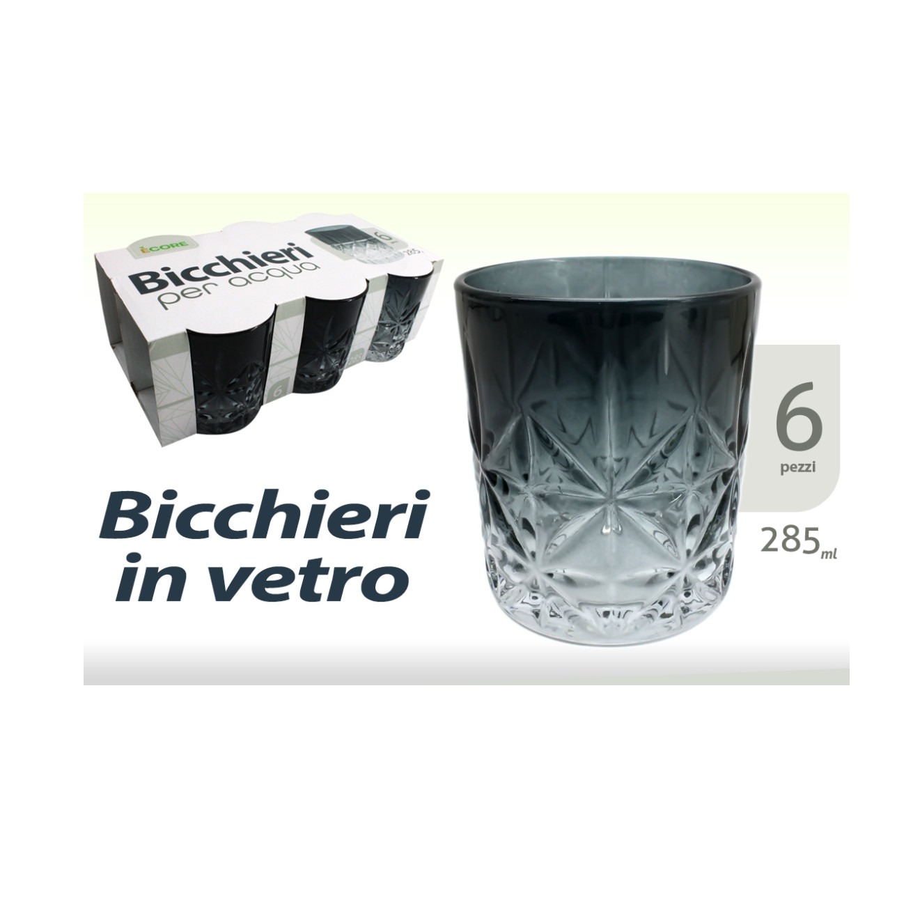 BICCHIERI FUME` 6Z TRASP. - B