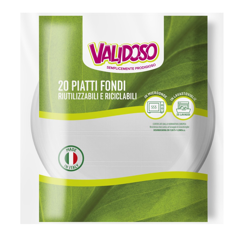 VALIDOSO PIATTI FONDI 20PZ. RIUTILIZZABILI PROMO