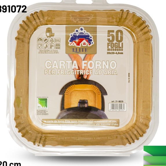 ELITE CARTA FORNO FRIGGITRICE AD ARIA 20X20 50PZ.