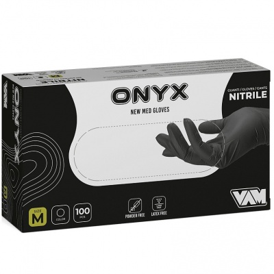 VAM GUANTI ONYX NITRILE NERO 100PZ. TG.M