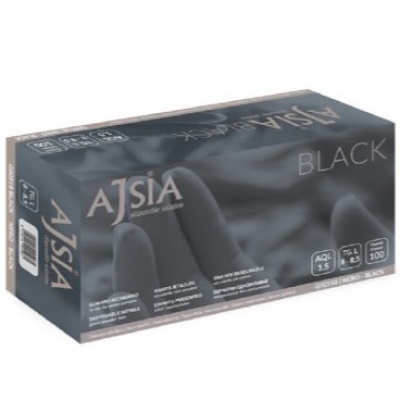 AJSIA GUANTI NITRILE BLACK TG. S 100PZ.