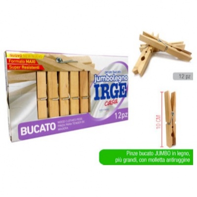 IRGE STYRO PINZE BUCATO JUMBO LEGNO  12PZ